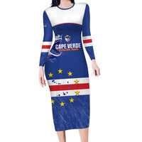 Cape Verde Football Custom Family Matching Long Sleeve Bodycon Dress and Hawaiian Shirt Come On Tubaroes Azuis Shark - Wonder Print Shop