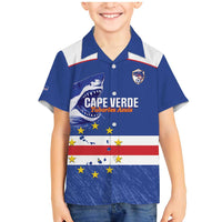 Cape Verde Football Custom Family Matching Mermaid Dress and Hawaiian Shirt Come On Tubaroes Azuis Shark - Wonder Print Shop