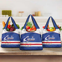 Cape Verde Football Grocery Bag Come On Tubaroes Azuis Shark - Wonder Print Shop