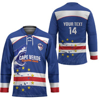 Cape Verde Football Custom Hockey Jersey Come On Tubaroes Azuis Shark - Wonder Print Shop