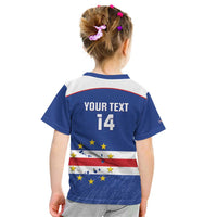 Cape Verde Football Custom Kid T Shirt Come On Tubaroes Azuis Shark - Wonder Print Shop