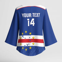 Cape Verde Football Custom Kimono Sleeve Blouse Come On Tubaroes Azuis Shark - Wonder Print Shop