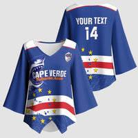 Cape Verde Football Custom Kimono Sleeve Blouse Come On Tubaroes Azuis Shark - Wonder Print Shop