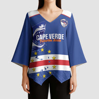 Cape Verde Football Custom Kimono Sleeve Blouse Come On Tubaroes Azuis Shark - Wonder Print Shop
