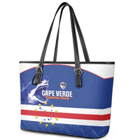 Cape Verde Football Leather Tote Bag Come On Tubaroes Azuis Shark - Wonder Print Shop