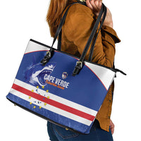 Cape Verde Football Leather Tote Bag Come On Tubaroes Azuis Shark - Wonder Print Shop