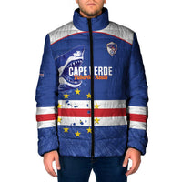 Cape Verde Football Custom Padded Jacket Come On Tubaroes Azuis Shark - Wonder Print Shop
