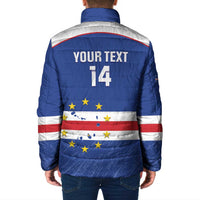 Cape Verde Football Custom Padded Jacket Come On Tubaroes Azuis Shark - Wonder Print Shop