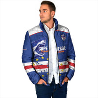 Cape Verde Football Custom Padded Jacket Come On Tubaroes Azuis Shark - Wonder Print Shop