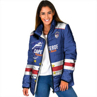 Cape Verde Football Custom Padded Jacket Come On Tubaroes Azuis Shark - Wonder Print Shop