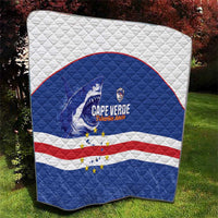 Cape Verde Football Quilt Come On Tubaroes Azuis Shark - Wonder Print Shop