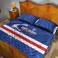 Cape Verde Football Quilt Bed Set Come On Tubaroes Azuis Shark - Wonder Print Shop