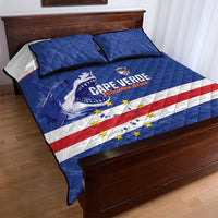 Cape Verde Football Quilt Bed Set Come On Tubaroes Azuis Shark - Wonder Print Shop