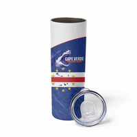 Cape Verde Football Custom Skinny Tumbler Come On Tubaroes Azuis Shark - Wonder Print Shop