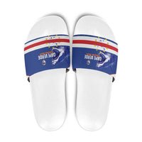 Cape Verde Football Slide Sandals Come On Tubaroes Azuis Shark - Wonder Print Shop