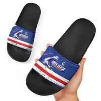 Cape Verde Football Slide Sandals Come On Tubaroes Azuis Shark - Wonder Print Shop