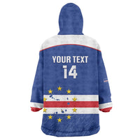 Cape Verde Football Custom Wearable Blanket Hoodie Come On Tubaroes Azuis Shark - Wonder Print Shop