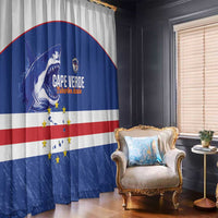 Cape Verde Football Window Curtain Come On Tubaroes Azuis Shark - Wonder Print Shop