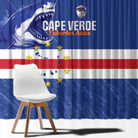 Cape Verde Football Window Curtain Come On Tubaroes Azuis Shark - Wonder Print Shop