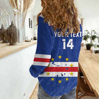 Cape Verde Football Custom Women Casual Shirt Come On Tubaroes Azuis Shark - Wonder Print Shop