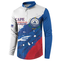 Cape Verde Football Custom Button Sweatshirt Tubaroes Azuis Glory World Cup - Wonder Print Shop