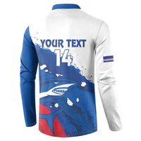 Cape Verde Football Custom Button Sweatshirt Tubaroes Azuis Glory World Cup - Wonder Print Shop