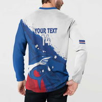 Cape Verde Football Custom Button Sweatshirt Tubaroes Azuis Glory World Cup - Wonder Print Shop