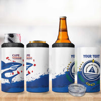 Cape Verde Football Custom 4 in 1 Can Cooler Tumbler Tubaroes Azuis Glory World Cup - Wonder Print Shop