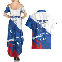 Cape Verde Football Custom Couples Matching Summer Maxi Dress and Hawaiian Shirt Tubaroes Azuis Glory World Cup - Wonder Print Shop