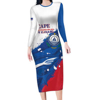 Cape Verde Football Custom Family Matching Long Sleeve Bodycon Dress and Hawaiian Shirt Tubaroes Azuis Glory World Cup - Wonder Print Shop