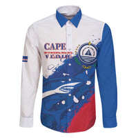 Cape Verde Football Custom Family Matching Off The Shoulder Long Sleeve Dress and Hawaiian Shirt Tubaroes Azuis Glory World Cup - Wonder Print Shop