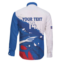 Cape Verde Football Custom Family Matching Off The Shoulder Long Sleeve Dress and Hawaiian Shirt Tubaroes Azuis Glory World Cup - Wonder Print Shop