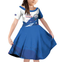 Cape Verde Football Custom Family Matching Off Shoulder Short Dress and Hawaiian Shirt Tubaroes Azuis Glory World Cup - Wonder Print Shop