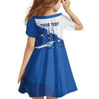 Cape Verde Football Custom Family Matching Short Sleeve Bodycon Dress and Hawaiian Shirt Tubaroes Azuis Glory World Cup - Wonder Print Shop