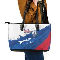 Cape Verde Football Leather Tote Bag Tubaroes Azuis Glory World Cup - Wonder Print Shop