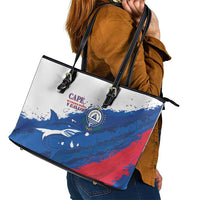 Cape Verde Football Leather Tote Bag Tubaroes Azuis Glory World Cup - Wonder Print Shop
