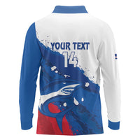 Cape Verde Football Custom Long Sleeve Polo Shirt Tubaroes Azuis Glory World Cup - Wonder Print Shop