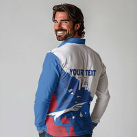 Cape Verde Football Custom Long Sleeve Polo Shirt Tubaroes Azuis Glory World Cup - Wonder Print Shop