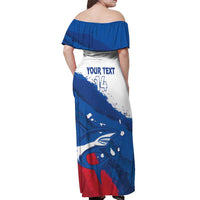 Cape Verde Football Custom Off Shoulder Maxi Dress Tubaroes Azuis Glory World Cup - Wonder Print Shop