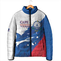 Cape Verde Football Custom Padded Jacket Tubaroes Azuis Glory World Cup - Wonder Print Shop