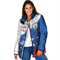 Cape Verde Football Custom Padded Jacket Tubaroes Azuis Glory World Cup - Wonder Print Shop