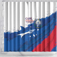 Cape Verde Football Shower Curtain Tubaroes Azuis Glory World Cup - Wonder Print Shop