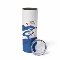 Cape Verde Football Custom Skinny Tumbler Tubaroes Azuis Glory World Cup - Wonder Print Shop