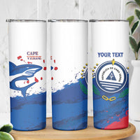 Cape Verde Football Custom Skinny Tumbler Tubaroes Azuis Glory World Cup - Wonder Print Shop