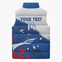 Cape Verde Football Custom Sleeveless Puffer Jacket Tubaroes Azuis Glory World Cup - Wonder Print Shop