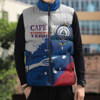 Cape Verde Football Custom Sleeveless Puffer Jacket Tubaroes Azuis Glory World Cup - Wonder Print Shop