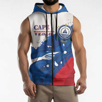Cape Verde Football Custom Sleeveless Zip Hoodie Tubaroes Azuis Glory World Cup - Wonder Print Shop