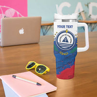 Cape Verde Football Custom Tumbler With Handle Tubaroes Azuis Glory World Cup - Wonder Print Shop