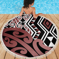 New Zealand Beach Blanket Aotearoa Kowhaiwhai Mix Taniko Art - Wonder Print Shop
