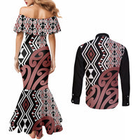 new-zealand-couples-matching-mermaid-dress-and-long-sleeve-button-shirt-aotearoa-kowhaiwhai-mix-taniko-art